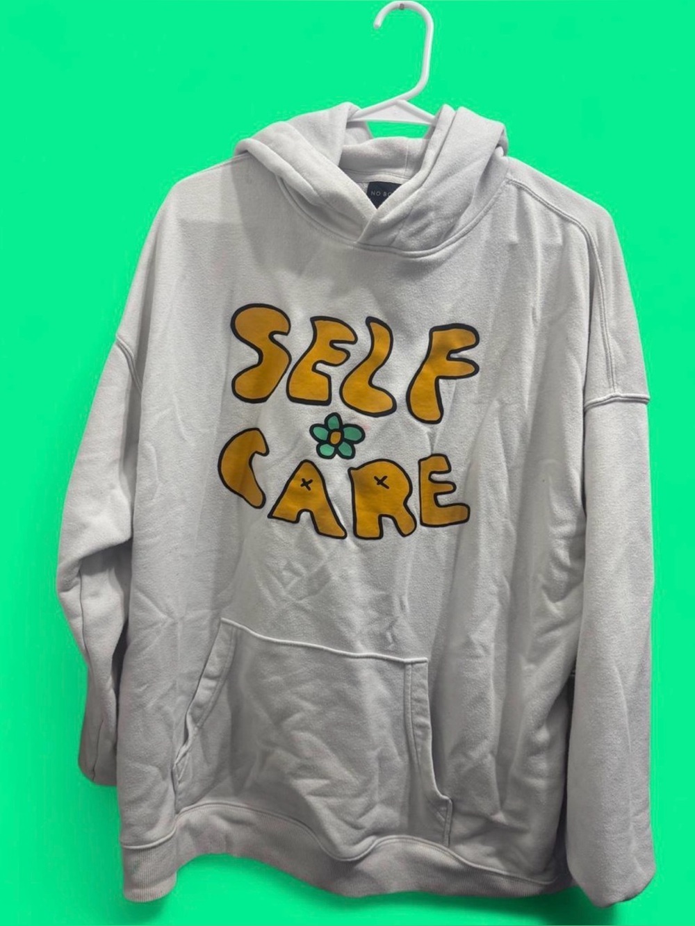 No Boundaries Self Care Groovy Graphic Hoodie Large